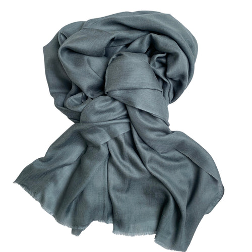 100 % Cashmere tørklæde - dusty blue