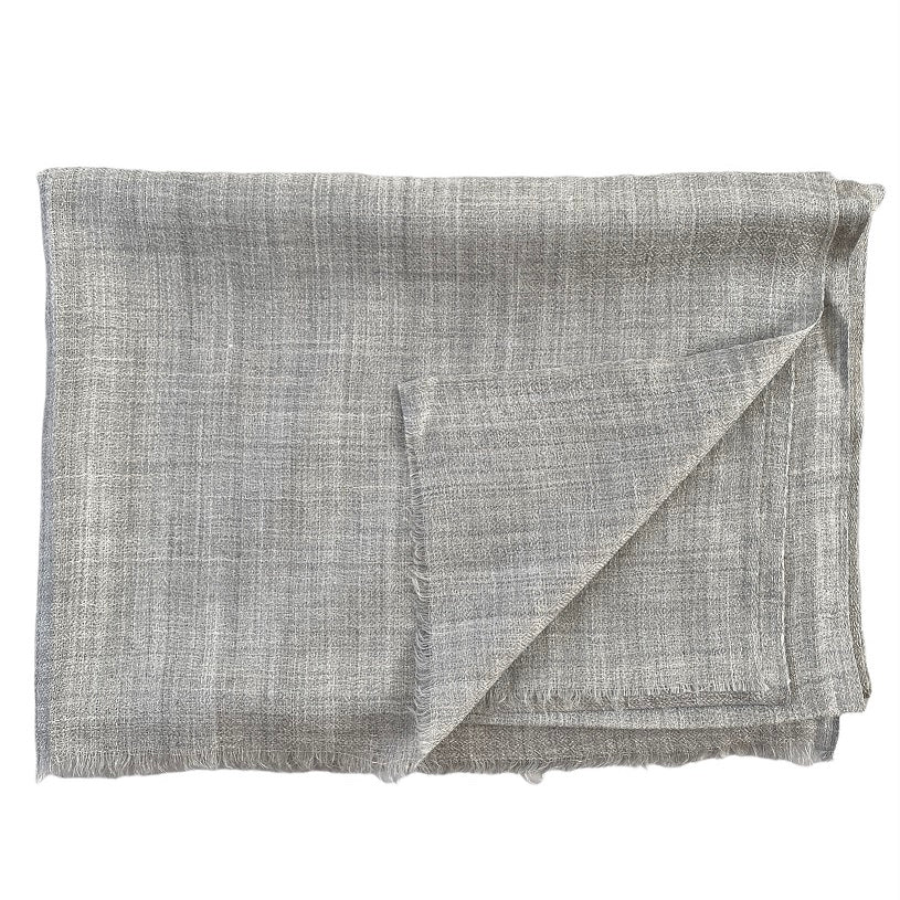 Cashmere & silke pashmina lys grå