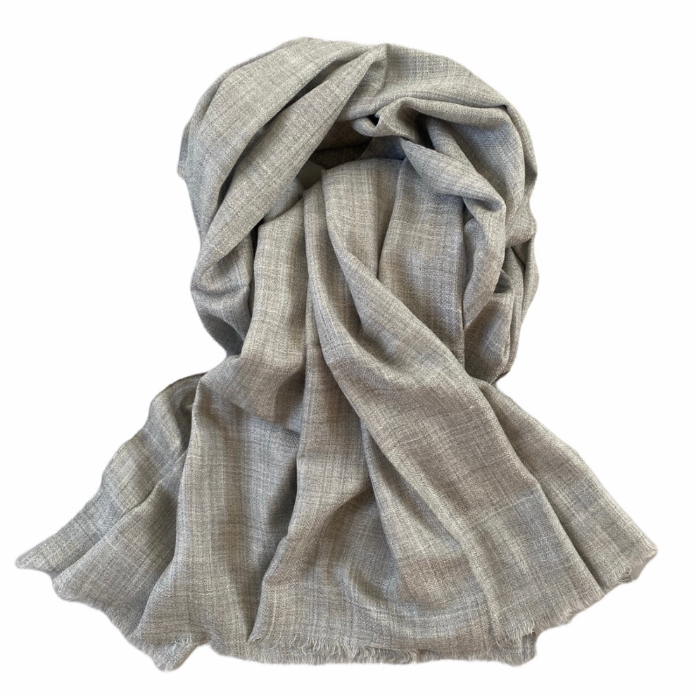 Cashmere & silke pashmina lys grå