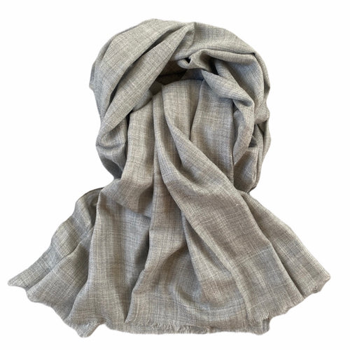 Cashmere & silke pashmina lys grå