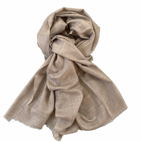 Cashmere & silke pashmina lys sand