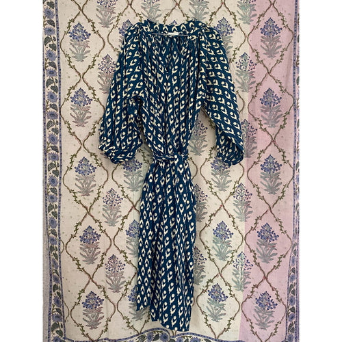 Khadi kjole - tunika - indigo - one size