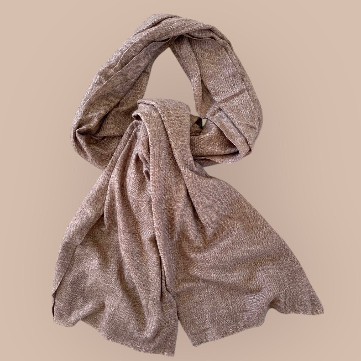 Cashmere & uld pashmina almond
