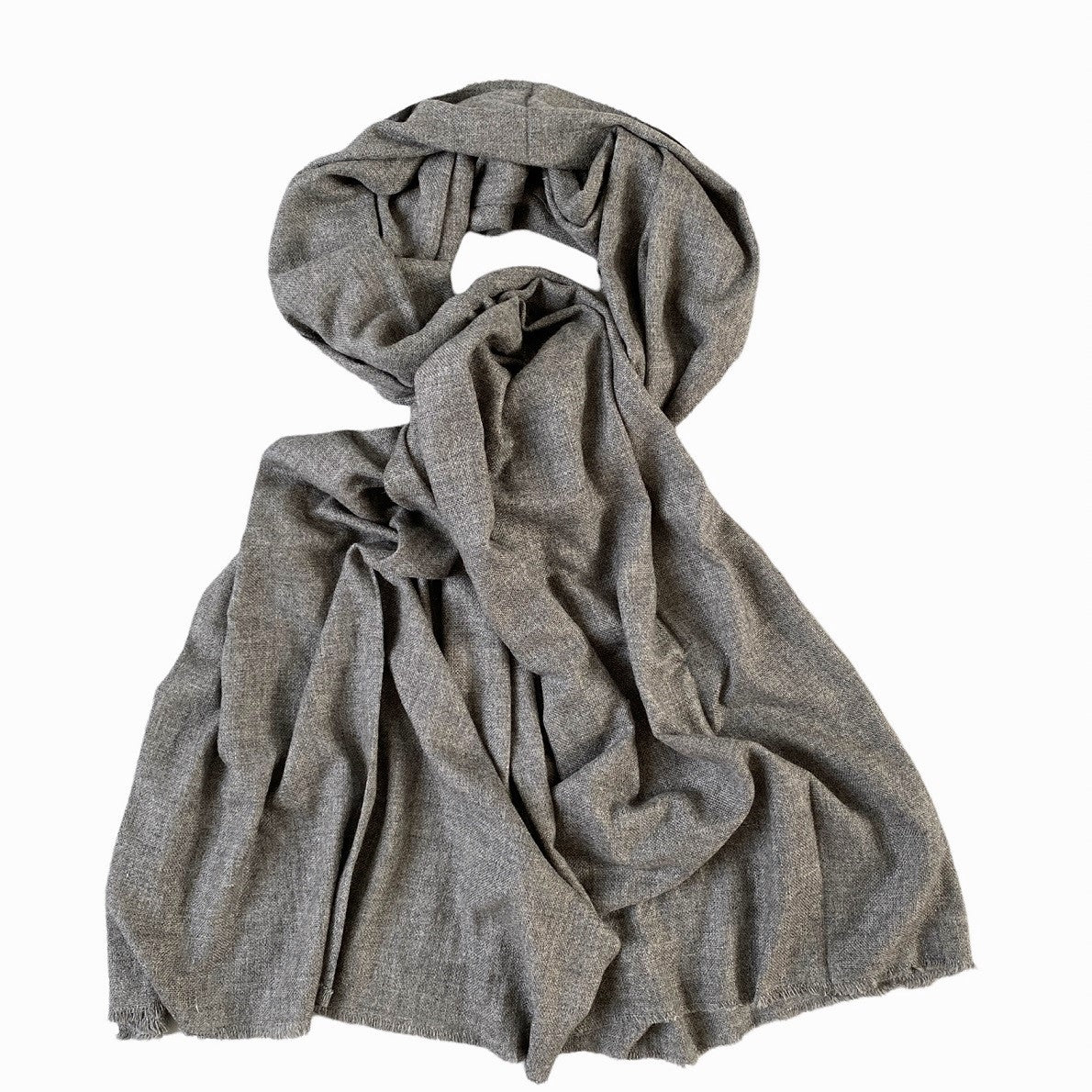 Cashmere & uld pashmina dark grey