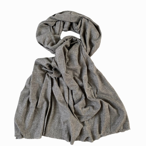 Cashmere & uld pashmina dark grey