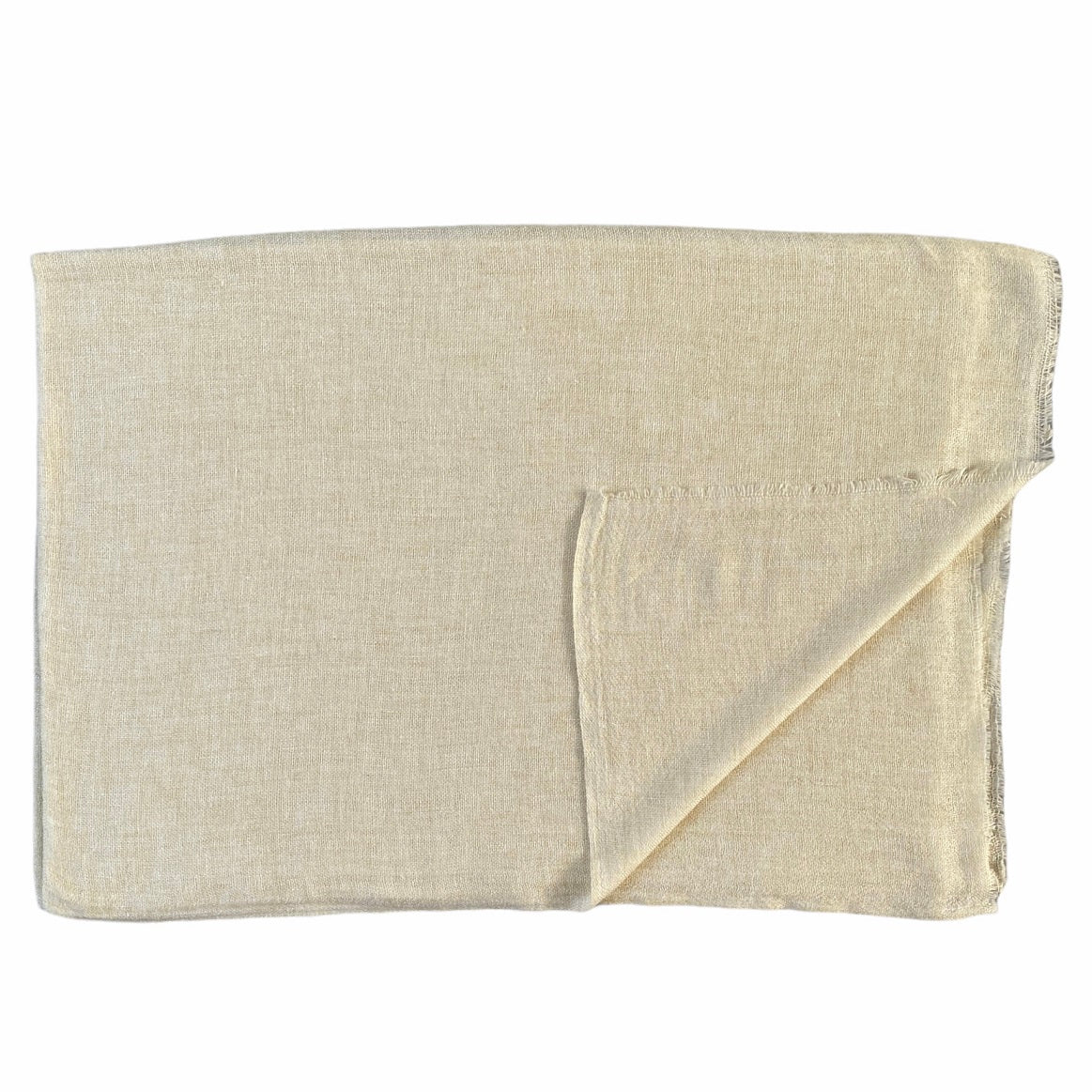 Cashmere & uld pashmina råhvid