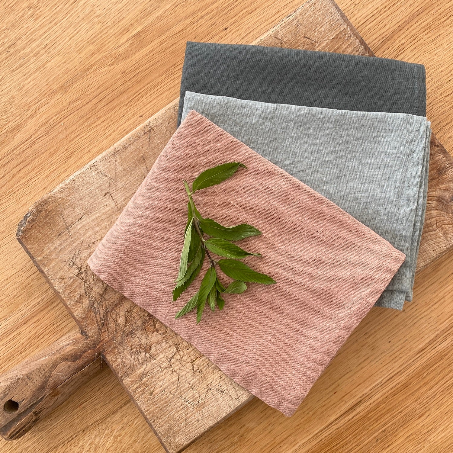 Hør-viskestykke salvie 65 x 45