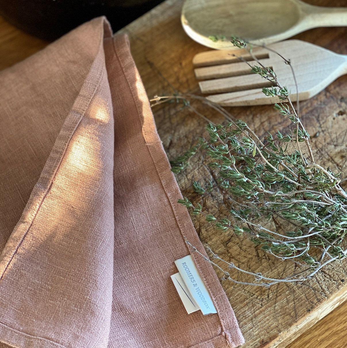 Hør-viskestykke rose 65 x 45