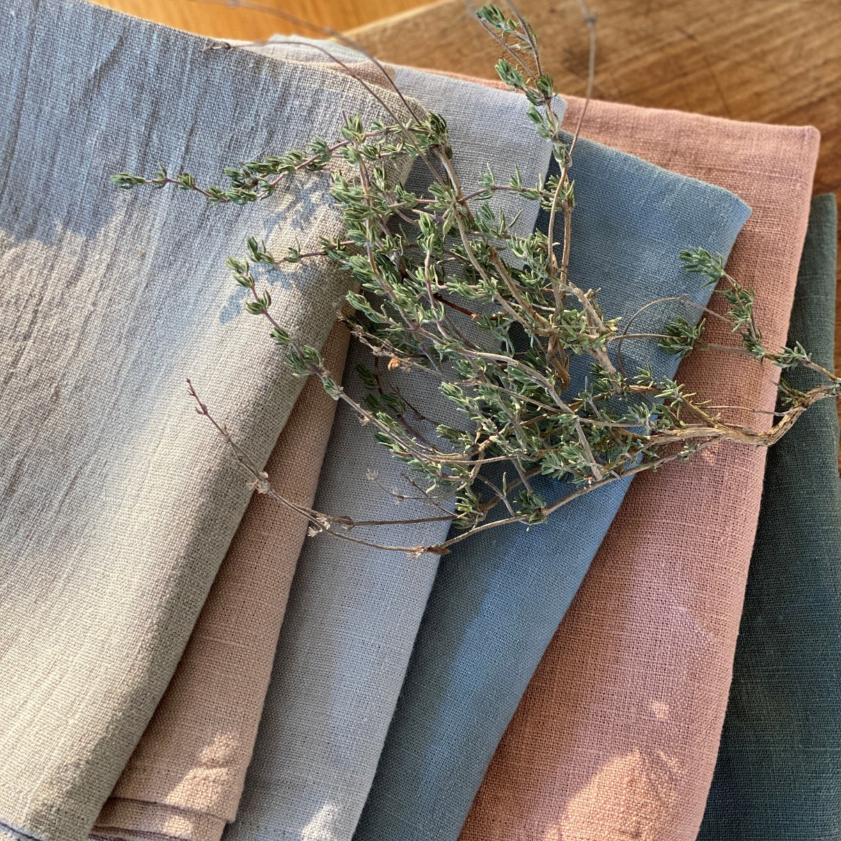 Hør-viskestykke sky 65 x 45