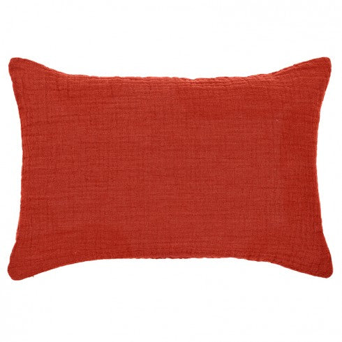 Vafflet pude brick - 60 x 40 cm.