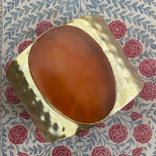 armbånd messing red jasper