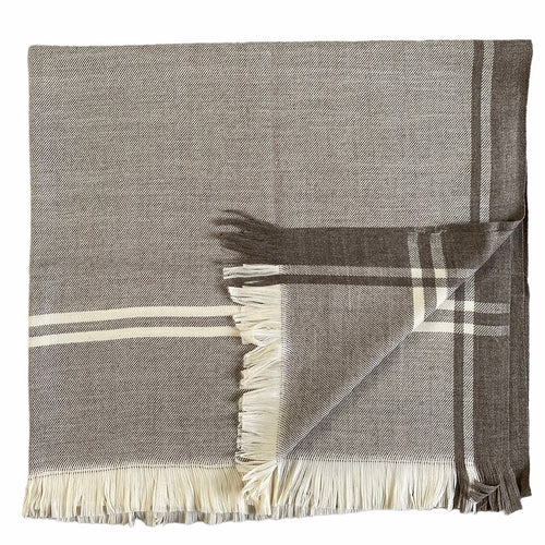 Uldplaid i merino - natur