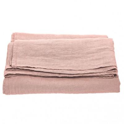 Sengetæppe hør rose - 2.8 x 1.8 m.