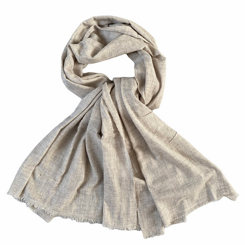 Cashmere & uld pashmina sand