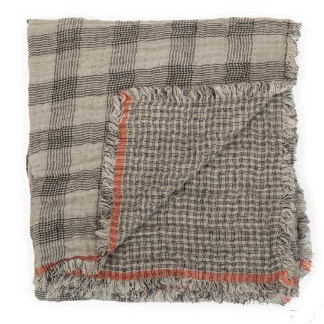 Plaid linned naturel - 2 x 1.6 m.