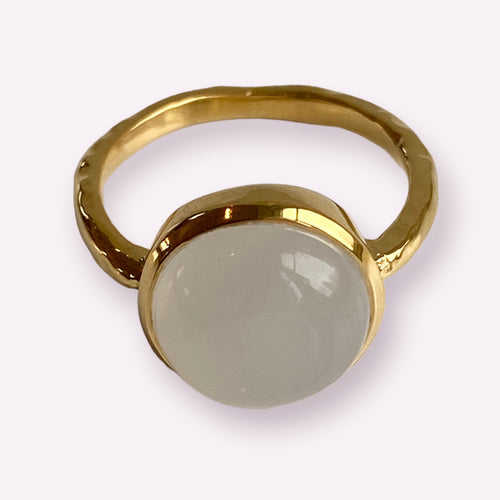 Ring white goldplated - M