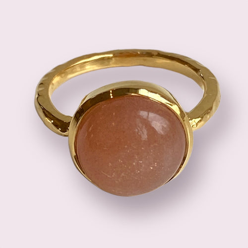 Ring peach goldplated - S