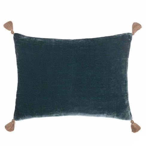 Pude petrol velvet - 40 x 30 cm.