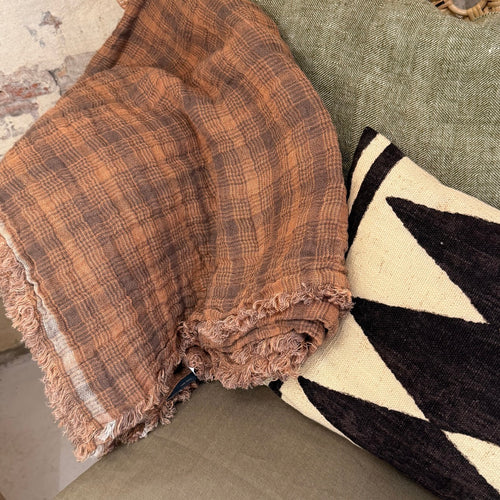 Hørplaid vafflet Cuba - 2 x 1.5 m.