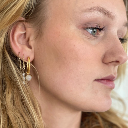 Ørenringe hoops pearl white