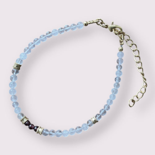 Armbånd chain rose quartz & garnet