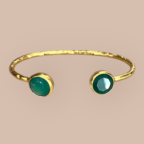 Armbånd two precious - Green Onyx
