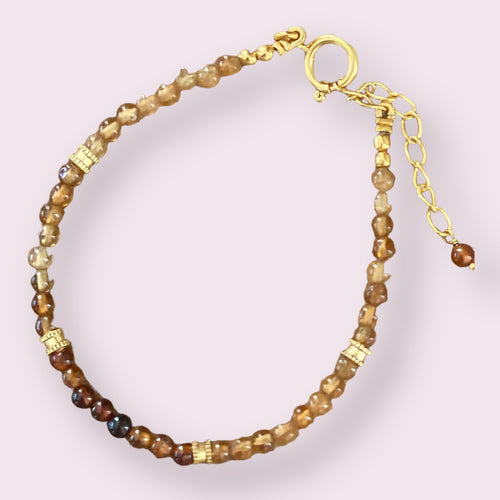 Armbånd hasonite brown og beads