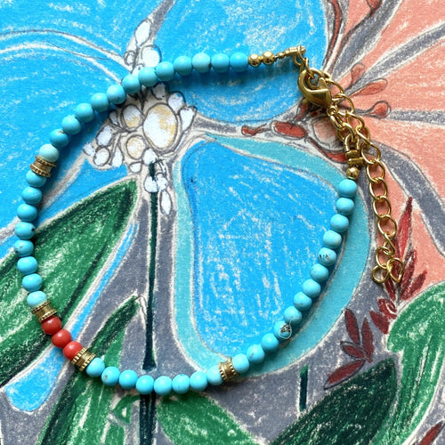 Bracelet Turkis og koral