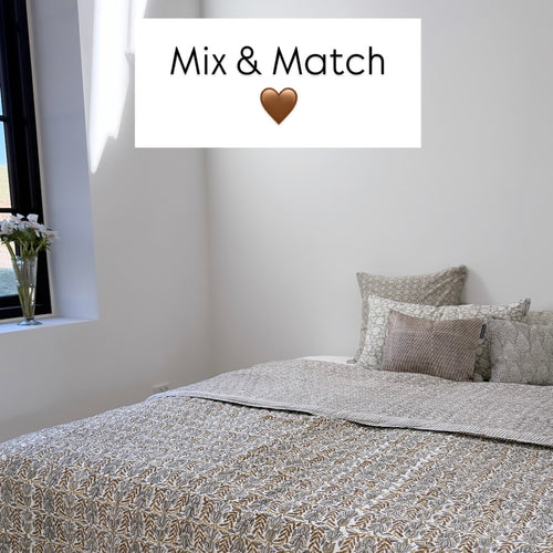 Vattæppe & 5 puder - Mix & Match offer