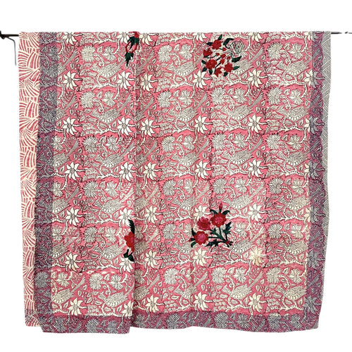 kantha quilt - blokprint - 1.9 x 1.4 M. No 134