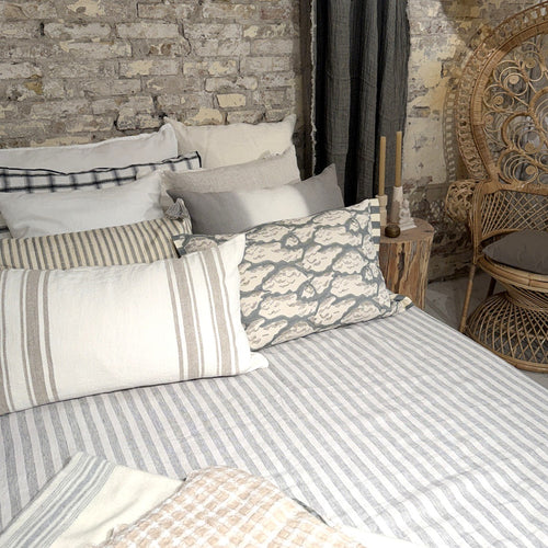 Sengetæppe hvid hør - 3.2 x 2.7 m.