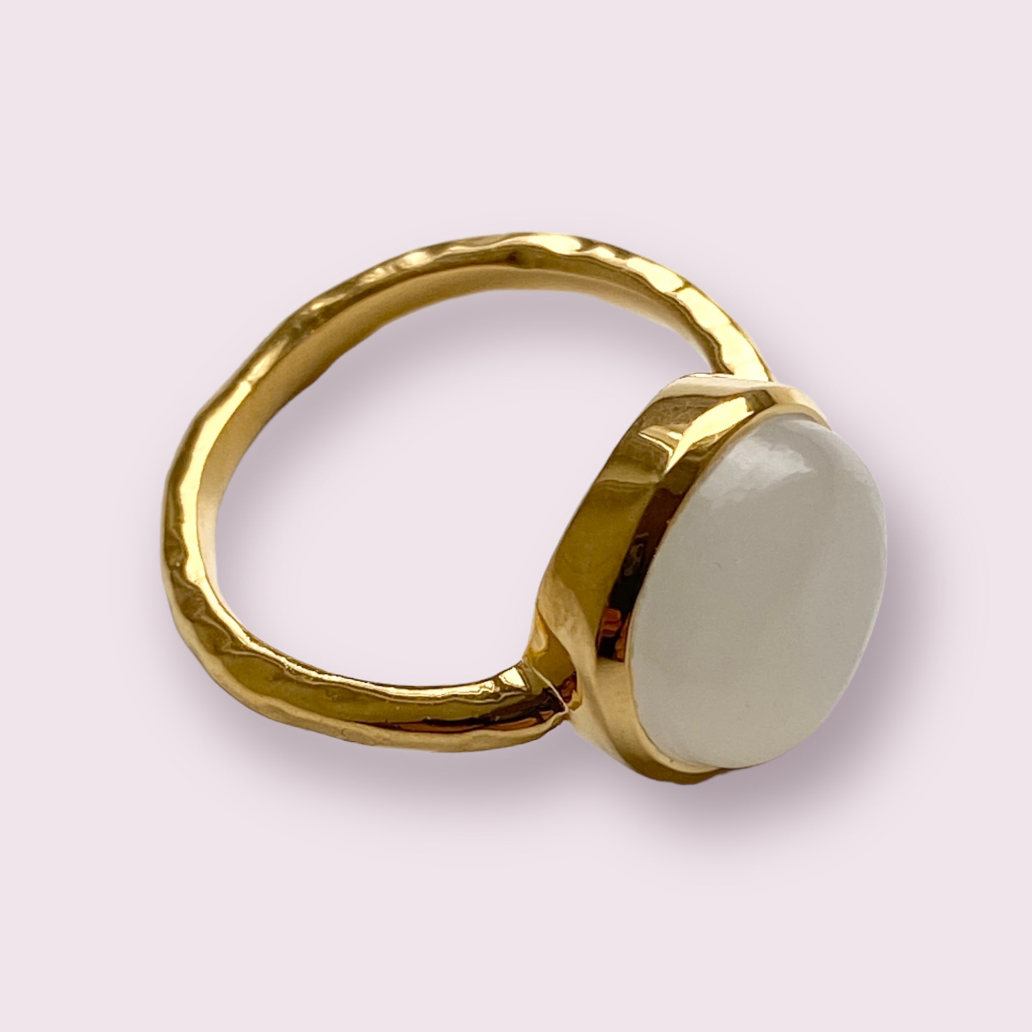 Ring white goldplated - M